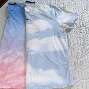 Set of 2 Hollister Blue and Pink Cloud Tee